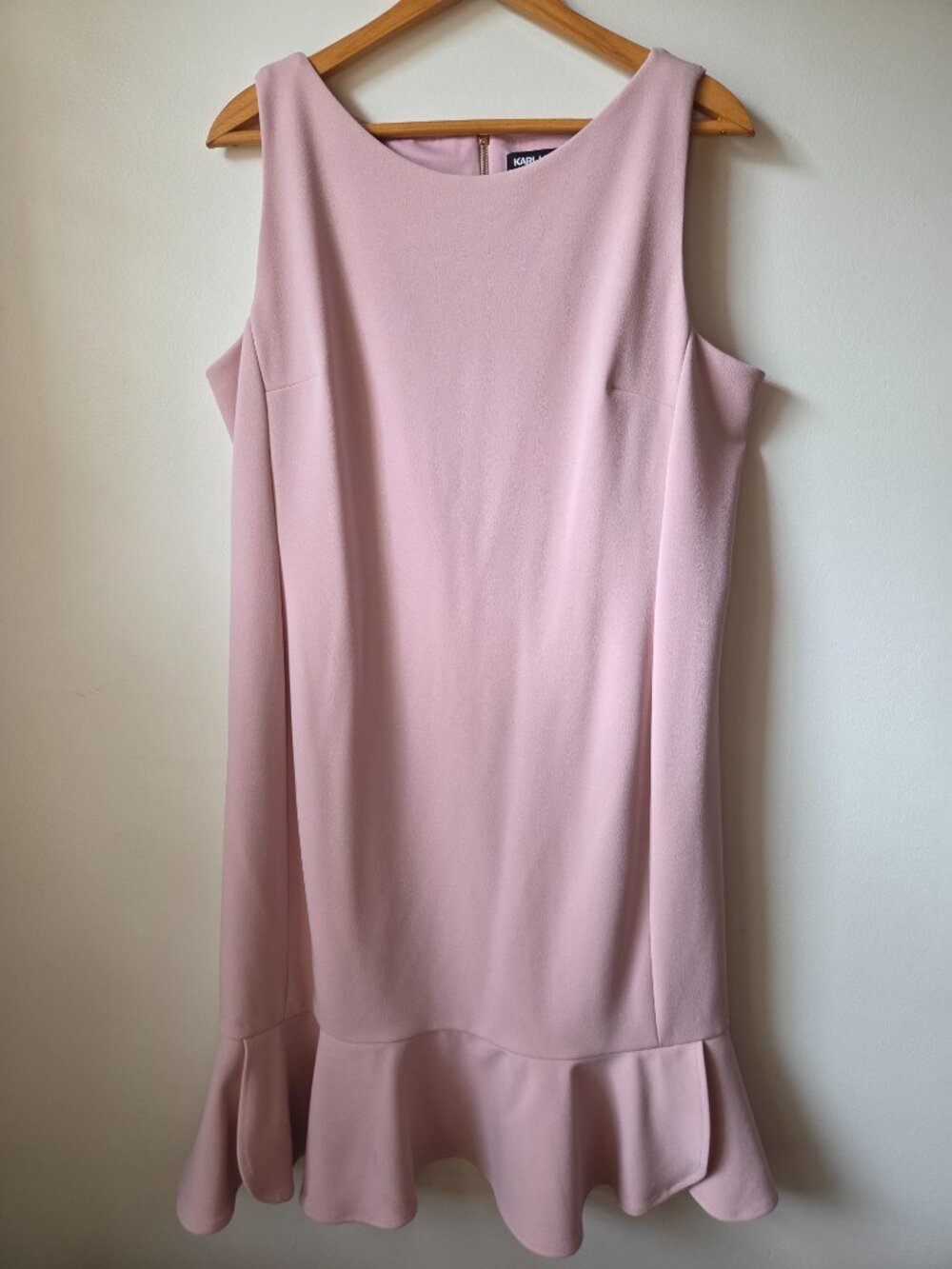 LIKE NEW KARL LAGERFELD BLUSH PINK SHIFT DRESS SIZE 14 / XL